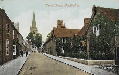 Rare-Early-Vintage-PostcardChurch-StreetBuckinghamBuckinhamshire