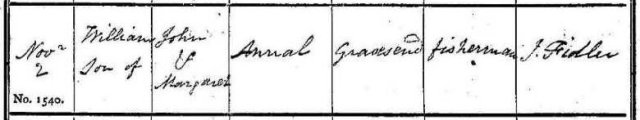 1823-William Annal baptism St George, Gravesend - Medway Archives P159/1/4 p.193